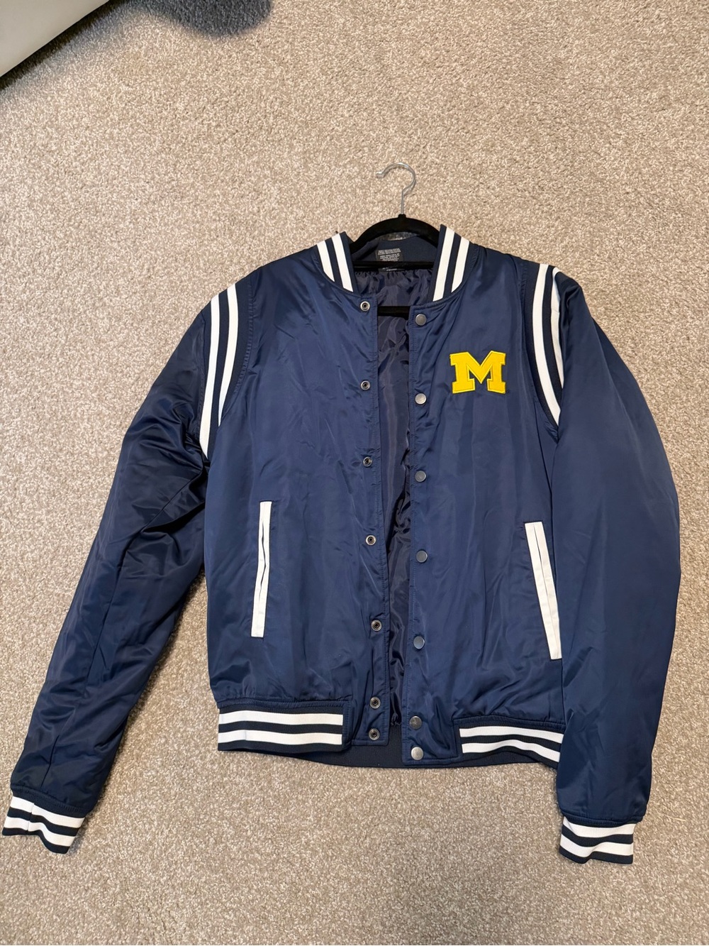 Colosseum Navy Bomber Jacket with Yellow 'M' Patch